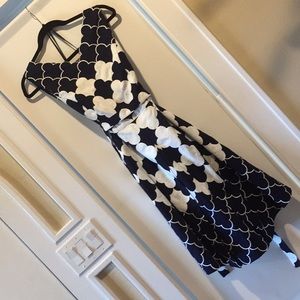 Talbots blue and white dress